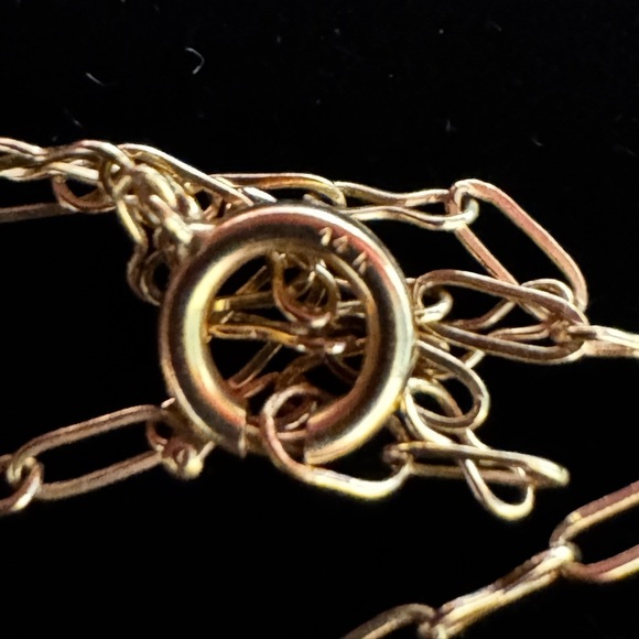 14k yellow gold vintage handmade link chain necklace - Picture 4 of 4